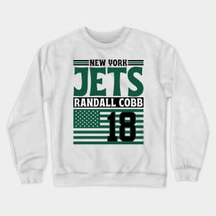 New York Jets Cobb 18 American Flag Football Crewneck Sweatshirt